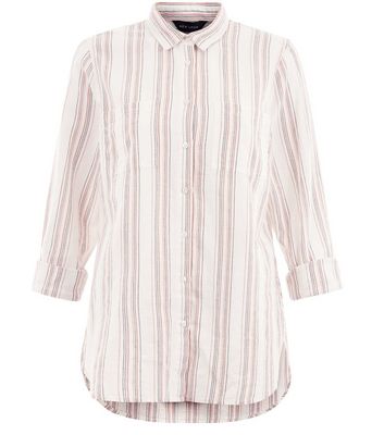 Comprar White Stripe Double Pocket Roll Sleeve Shirt al mejor precio