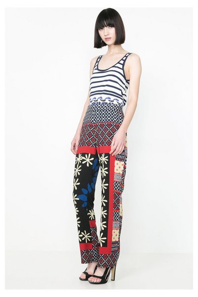 Comprar Desigual - Mujer - Pantalones fluidos anchos - Mediterraneo - Size 26 al mejor precio