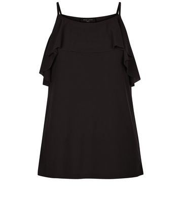 Comprar Tall Black Ruffle Frill Cami al mejor precio