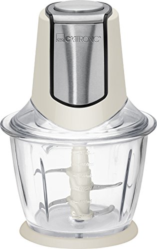 Comprar Clatronic MZ 3560 - Picadora, recipiente de cristal 1 l, función pica-hielo, 300 W, color crema y negro al mejor precio