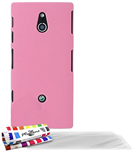 Comprar Muzzano F20930 - Funda para Sony Xperia P / LT22 / LT22I + 3 protecciones de pantalla, color rosa al mejor precio