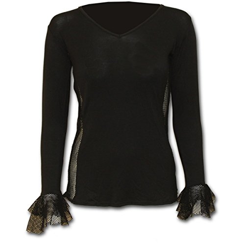 Comprar Spiral Fish-Net Side Manga larga Mujer Negro XL al mejor precio