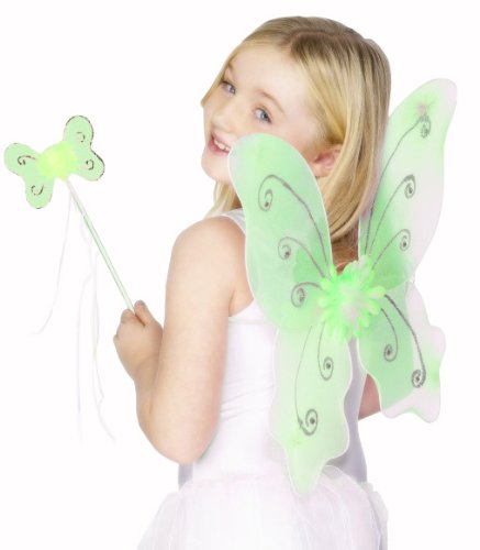 Comprar KIDS GIRLS GREEN BUTTERFLY WINGS GIRLS FAIRY SMIFFYS FANCY DRESS COSTUME (disfraz) al mejor precio
