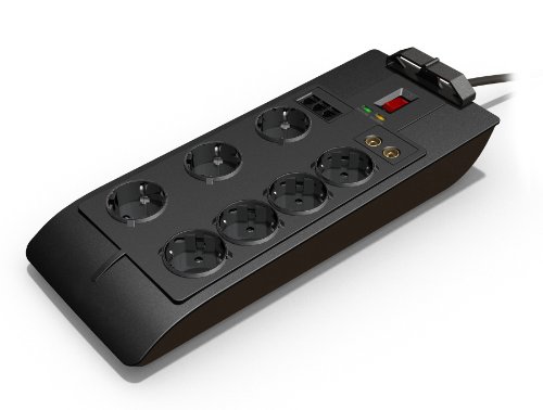 Comprar V7 Protectores contra sobretensiones, 7 salidas - Regleta (7 salidas, 2050J, Type E / F, 220V, 1,8m, Negro, 590g) al mejor precio