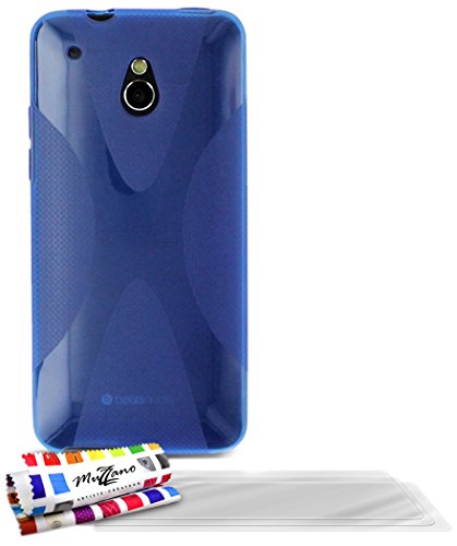 Comprar Muzzano F25137 - Funda para HTC One Mini (M4) + 3 protecciones de pantalla, color azul al mejor precio