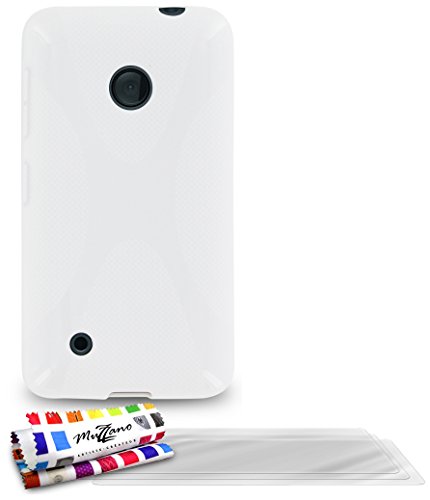 Comprar Muzzano F840846 - Funda para Nokia Lumia 530, incluye 3 protecciones de pantalla, color blanco al mejor precio
