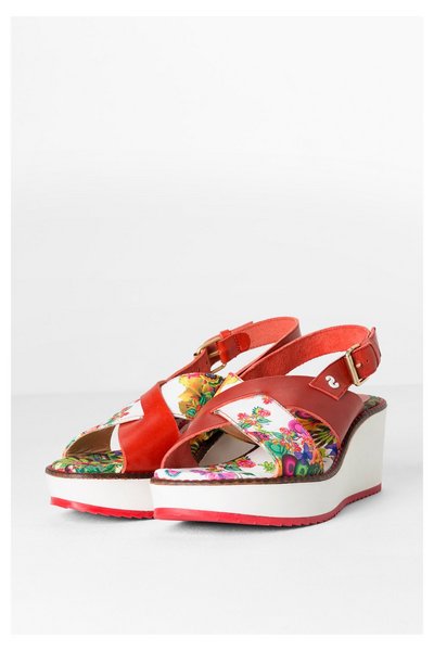 Comprar Desigual - Mujer - Sandalias de cuña blancas con flores - Alexia 6 - Size 39 al mejor precio
