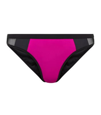 Comprar Black Colour Block Mesh Panel Bikini Bottoms al mejor precio