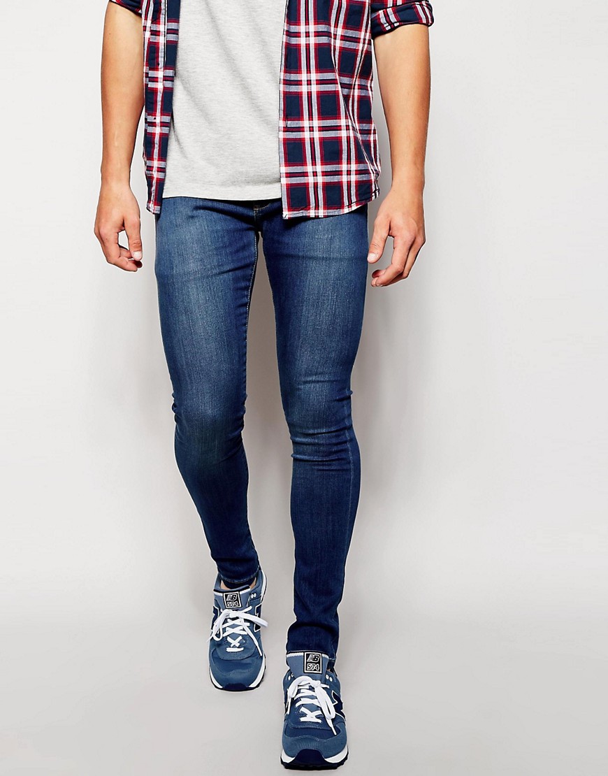 Comprar Vaqueros superpitillo en azul vintage Spray On de Brooklyn Supply Co al mejor precio