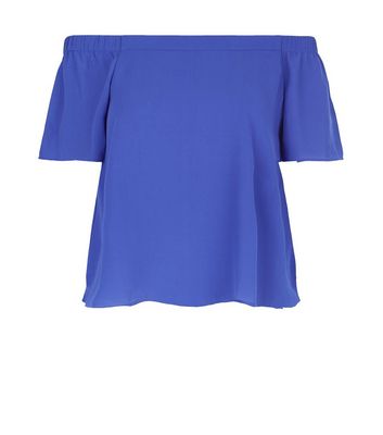 Comprar Blue Bardot Neck Top al mejor precio