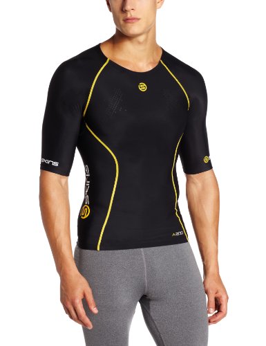 Comprar SKINS A200 Top mangas cortas Hombre negro/amarillo XL al mejor precio