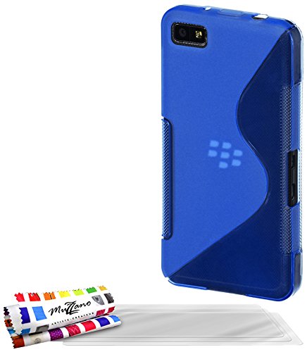 Comprar Muzzano F6559 - Funda para Blackberry Z10 + 3 protecciónes de pantalla, color azul al mejor precio