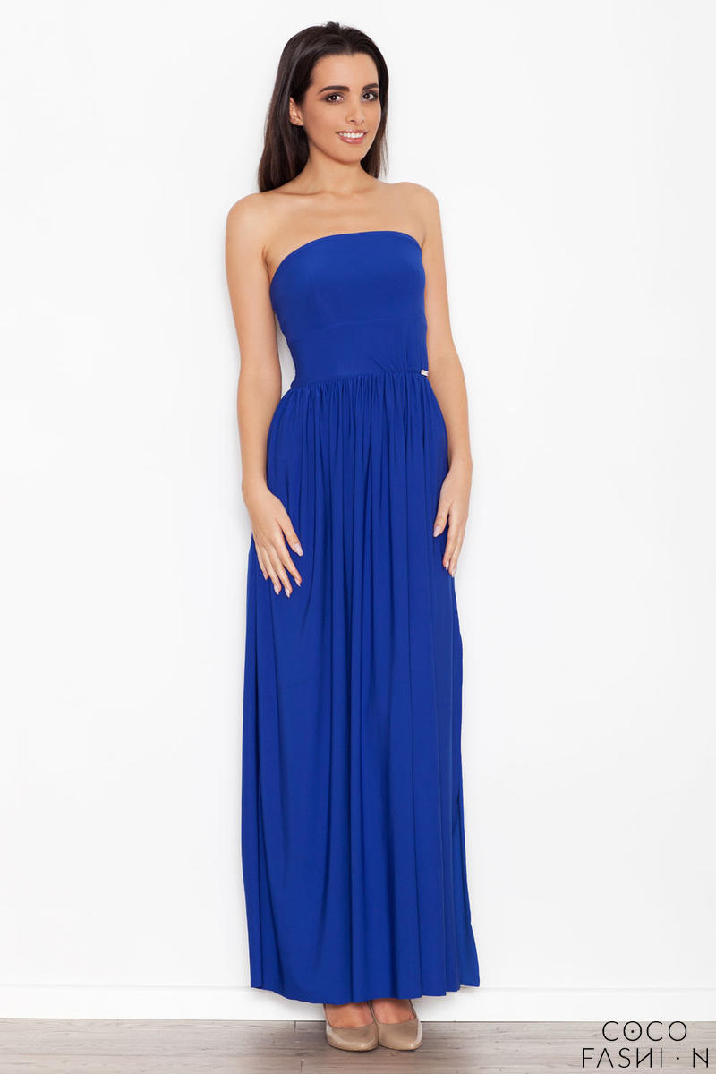 Comprar Blue Bandeau Maxi Dress with Side Slit al mejor precio