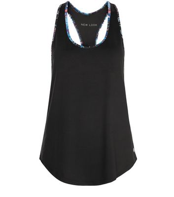 Comprar Black Abstract Print Trim Sports Vest al mejor precio
