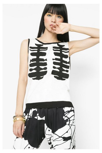 Comprar Desigual - Mujer - Camiseta blanca y negra sin mangas - Silon - Size S al mejor precio