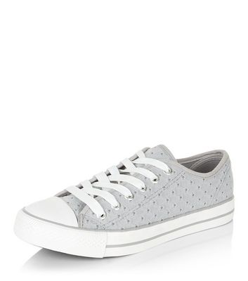 Comprar Teens Grey Textured Lace Up Plimsolls al mejor precio