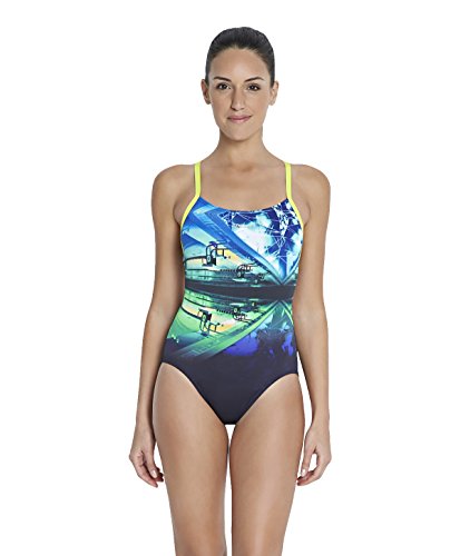 Comprar Sudadera con capucha para mujer Speedo Bañador para bebé de ubicación Ripple diseño Digital, mujer, color Azul - Navy/Wild Lime/Adriatic, tamaño talla 28 al mejor precio