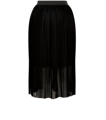 Comprar Black Elasticated Waist Pleated Midi Skirt al mejor precio