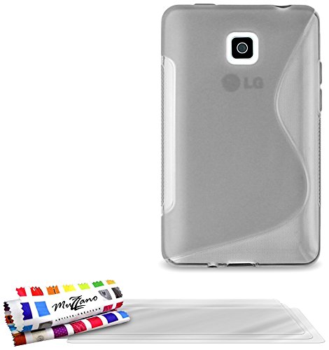 Comprar Muzzano F7241 - Funda para LG Optimus L3 II L3 2 ) + 3 protecciónes de pantalla, color gris al mejor precio