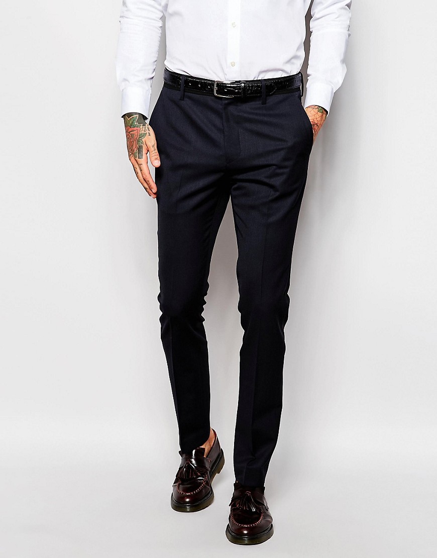 Comprar Pantalones pitillo de cuero con cinturilla en contraste de Religion al mejor precio