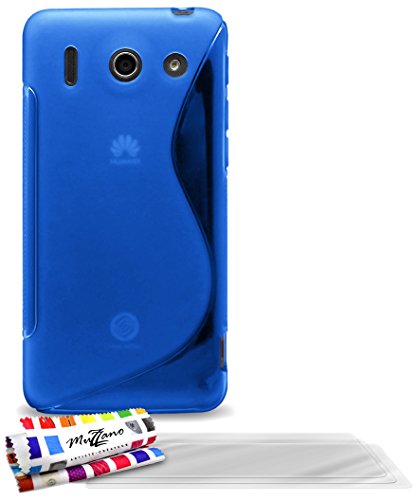 Comprar Muzzano F11139 - Funda para Huawei Ascend G510 + 3 protecciónes de pantalla, color azul al mejor precio