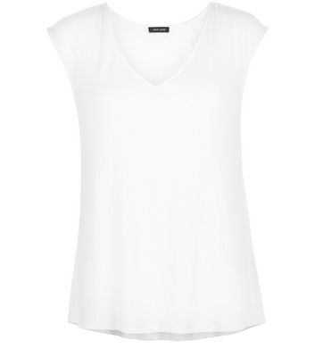 Comprar Cream Jacquard V Neck Top al mejor precio