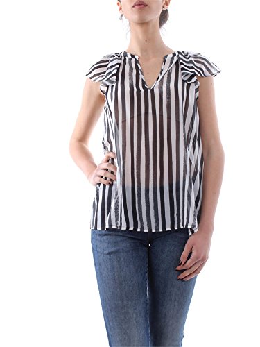 Comprar GUESS W54H34 W70R0 BIANCO NERO BLUSA Mujer BIANCO NERO L al mejor precio