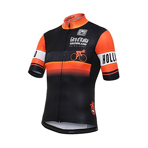 Comprar Santini hombres Giro d'Italia réplica 2016 etapa 1 GelDerland maillot de manga corta - Negra, hombre, color Negro - negro, tamaño small al mejor precio