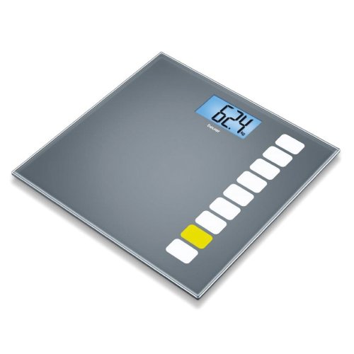 Beurer GS-205 Sequence - Báscula de baño, pantalla LCD azul, color gris