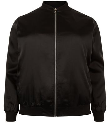 Comprar Curves Black Sateen Bomber Jacket al mejor precio