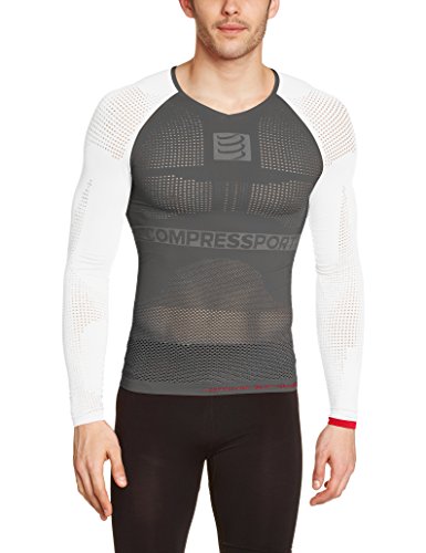 Comprar Compressport - Camiseta de compresión para hombre, talla L (Talla del fabricante : T3), color gris / blanco al mejor precio