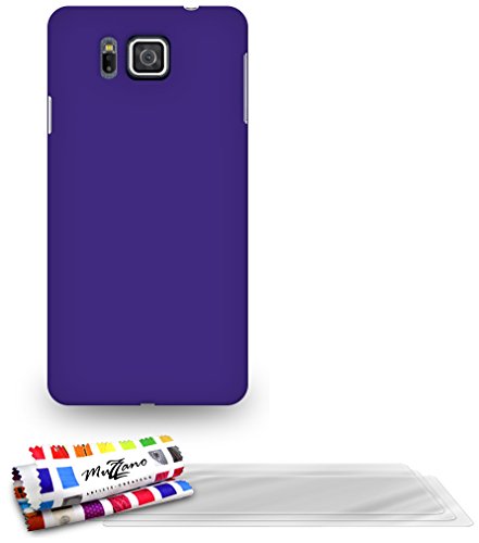 Comprar Muzzano F869414 - Funda para Samsung Galaxy Alpha, incluye 3 protecciones de pantalla, color violeta al mejor precio