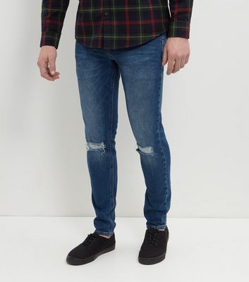 Comprar Blue Stonewash Ripped Knee Skinny Jeans al mejor precio
