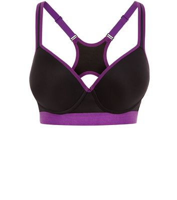 Comprar Black Contrast Trim Push Up Sports Bra al mejor precio