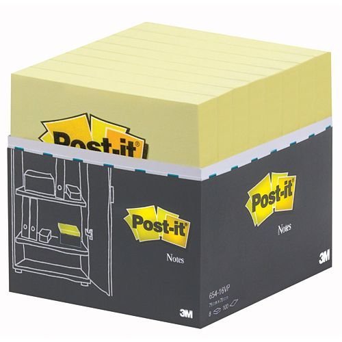 Comprar Post-it 654 - Pack-torre 16 Blocs Notas Amarillo. 100 hojas/bloc al mejor precio