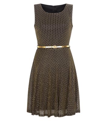 Comprar Mela Black Grid Print Skater Dress al mejor precio