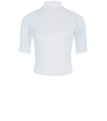 Comprar Teens Cream Lace Funnel Neck Top al mejor precio