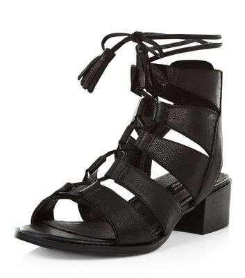 Comprar Black Premium Leather Ghillie Sandals al mejor precio
