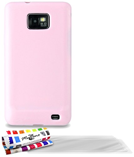 Comprar Muzzano F21459 - Funda para Samsung Galaxy S2 Plus + 3 protecciones de pantalla, color rosa al mejor precio