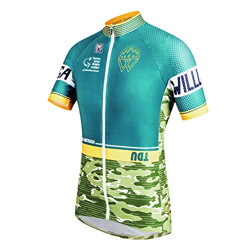 Comprar Santini Replica del FC Bayern de Múnich TDU Old Willunga Hill - camiseta deportiva de manga corta verde, hombre, color Verde - verde, tamaño large al mejor precio