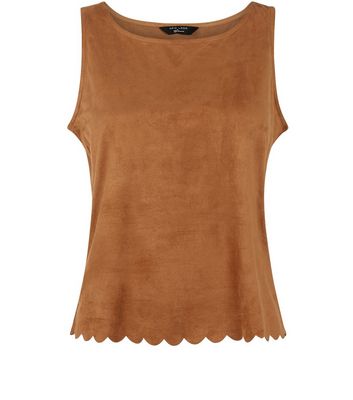 Comprar Teens Camel Suedette Scallop Hem Vest al mejor precio