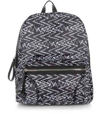 Comprar Black Zig Zag Print Backpack al mejor precio