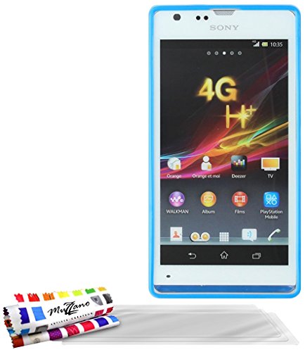 Comprar Muzzano F13743 - Funda para Sony Xperia SP, incluye 3 protectores de pantalla, color azul al mejor precio
