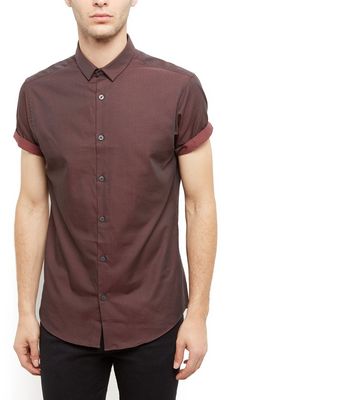 Comprar Burgundy Textured Roll Sleeve Shirt al mejor precio