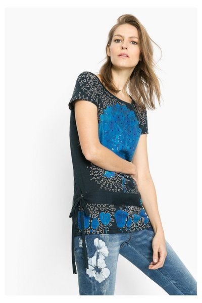 Comprar Desigual - Mujer - Camiseta azul larga - Jude - Size XL al mejor precio