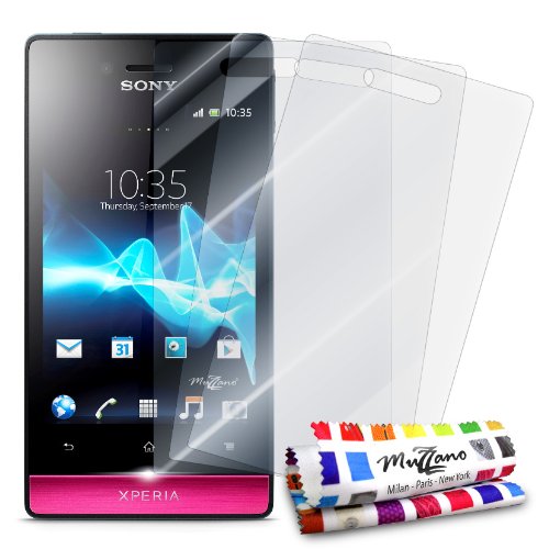 Comprar Muzzano 3 protecciónes de Pantalla transparentes para Sony ST23 