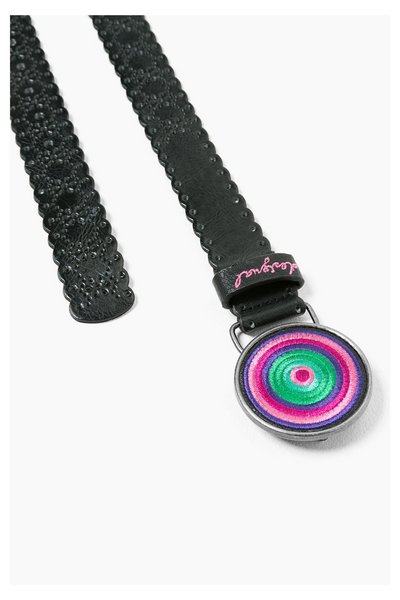 Comprar Desigual - Mujer - Cinturón negro troquelado - Woodstock - Size 90 al mejor precio
