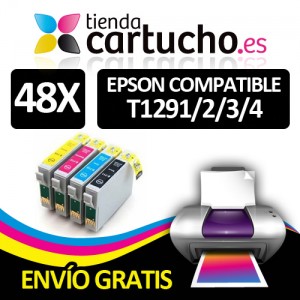 Comprar PACK 48 (ELIJA COLORES) CARTUCHOS COMPATIBLES EPSON T1291/2/3/4PACK 48 (ELIJA COLORES) CARTUCHOS COMPATIBLES EPSON T1291/2/3/4 al mejor precio