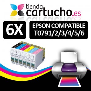 Comprar PACK 6 (ELIJA COLORES) CARTUCHOS COMPATIBLES EPSON T0791/2/3/4/5/6PACK 6 (ELIJA COLORES) CARTUCHOS COMPATIBLES EPSON T0791/2/3/4/5/6 al mejor precio