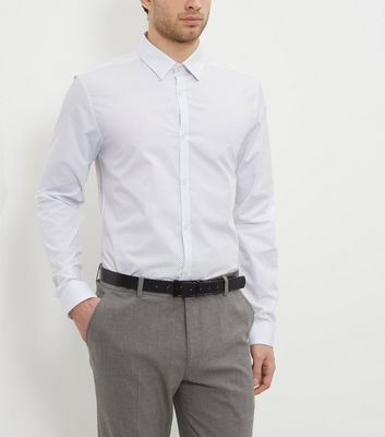 Comprar White Pin Dot Print Long Sleeve Shirt al mejor precio